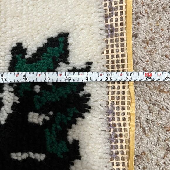 Vintage 70s Sleeping Owl Latch Hook Rug Wall Hanging - Picture 9 of 10